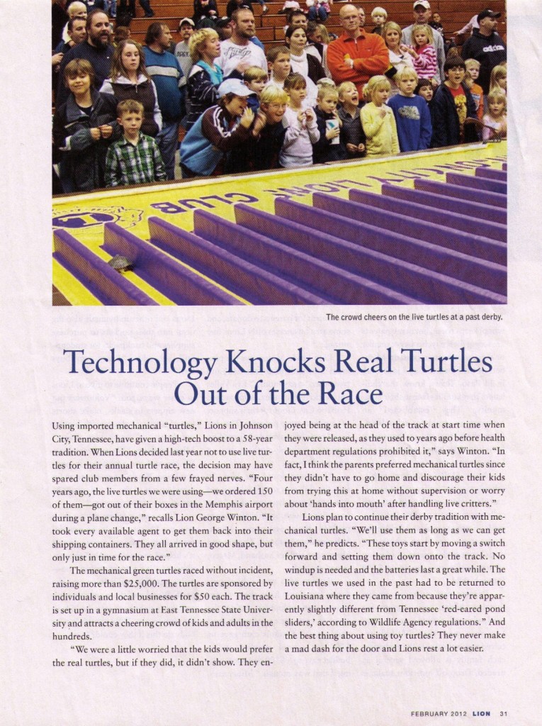 Turtle Derby Article - Lions Magazine